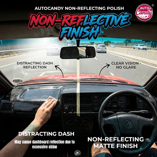 AutoCandy Dashboard Polish & Protectant 300ML | Non-Sticky Interior Dresser for Plastic, Vinyl & Leather | UV Protection | Lime Fragrance | Non-Reflective Finish