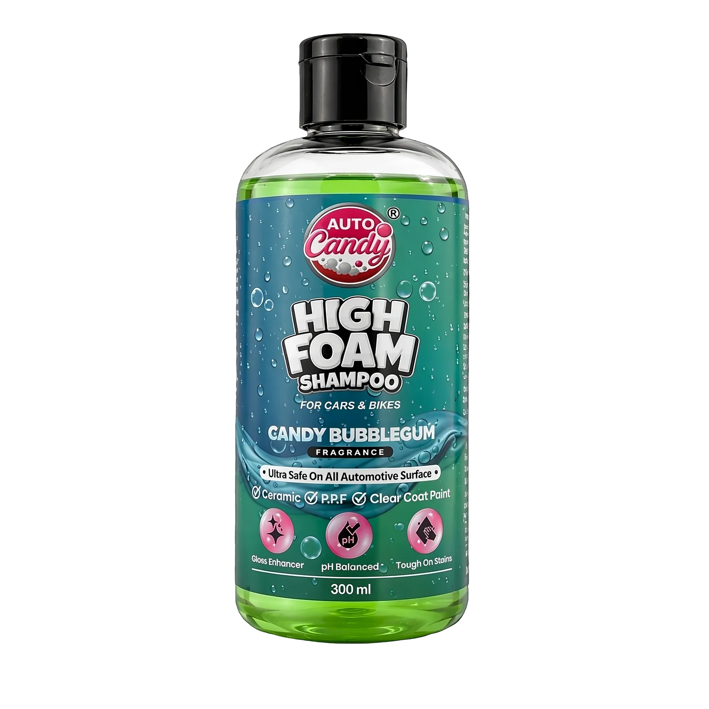 AUTOCandy High Foam Car Shampoo 400ml – pH Neutral, Wax Infused Shine, Removes Tough Dirt & Stains, Safe for Ceramic & PPF, Works with Bucket Wash & Foam Cannon