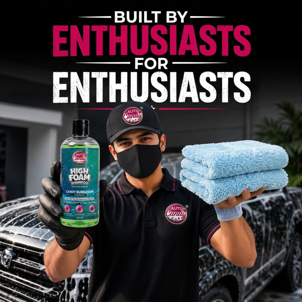 AUTO Candy High Foam Car Shampoo 400ml with Chenille Wash Mitt | pH Neutral Snow Foam | Scratch-Free Car & Bike Cleaning | Safe for Ceramic, PPF & Wraps (400Ml + 1 Wash Mist)