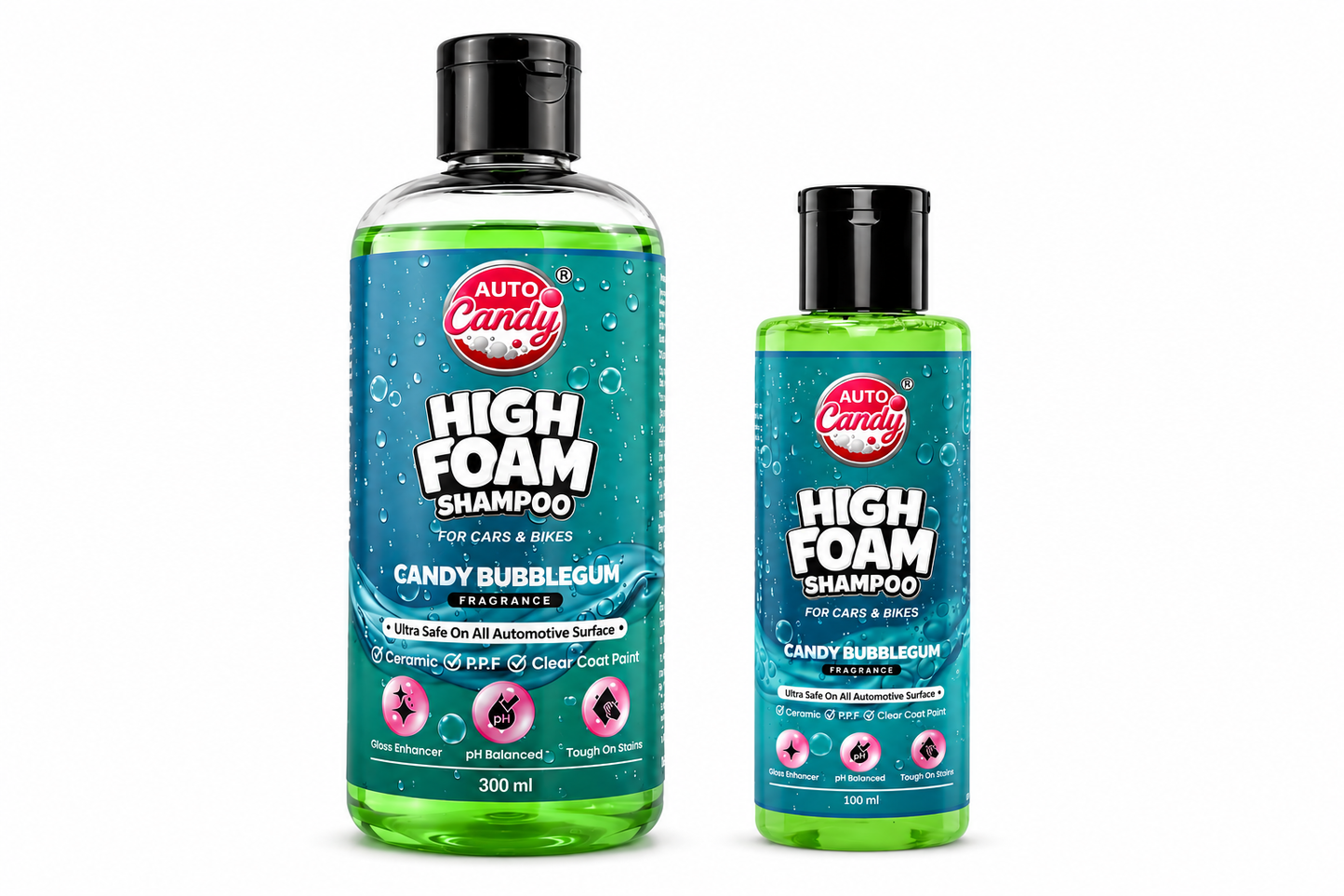 AUTOCandy High Foam Car Shampoo 400ml – pH Neutral, Wax Infused Shine, Removes Tough Dirt & Stains, Safe for Ceramic & PPF, Works with Bucket Wash & Foam Cannon